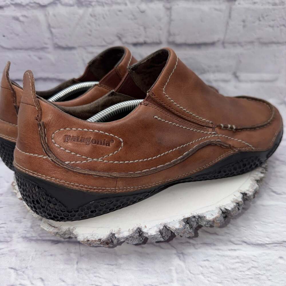 Patagonia Mens Cardon Skywalk Slip-On Size 14 Brown Leather Loafers Shoes